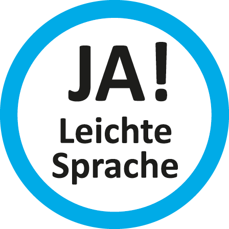 Das Zeichen bedeutet: Man findet Leichte Sprache gut. Kein Prüf-Siegel für Leichte Sprache Texte